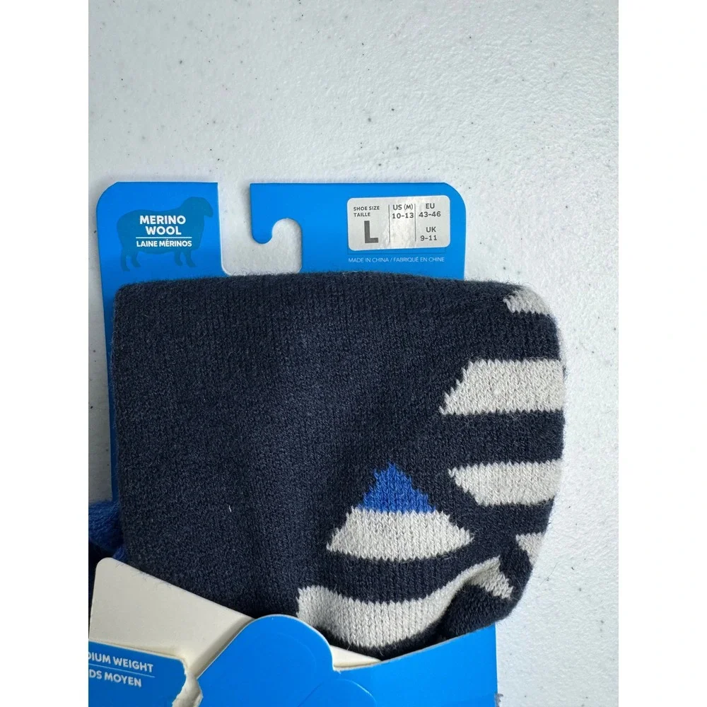 Columbia Mens Ski Socks Merino Wool Omni-Wick Over-The-Calf Navy Blue Large NEW